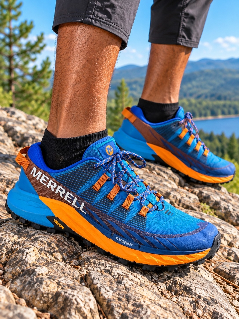 Merrell Men's Blue & Orange Trail Running Shoes